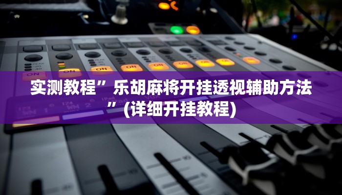 实测教程”乐胡麻将开挂透视辅助方法”(详细开挂教程)