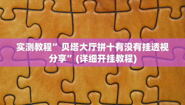 实测教程”hhpoker有挂吗”(详细开挂教程)