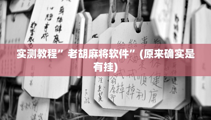 实测教程”老胡麻将软件”(原来确实是有挂)