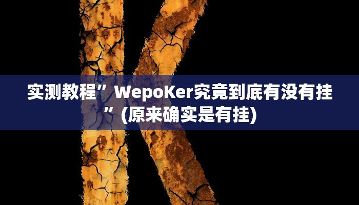 实测教程”HHpoker能透视吗”(原来确实是有挂)