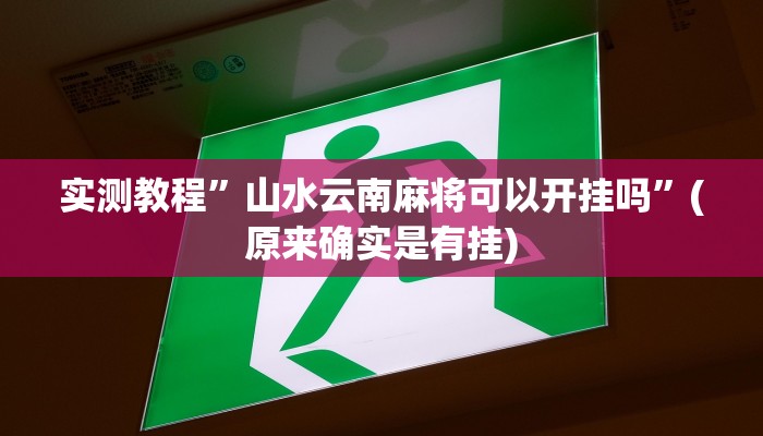 实测教程”湖北休闲有没有挂”(原来确实是有挂)