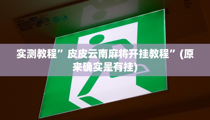 实测教程”微乐开挂透视辅助软件”(原来确实是有挂)