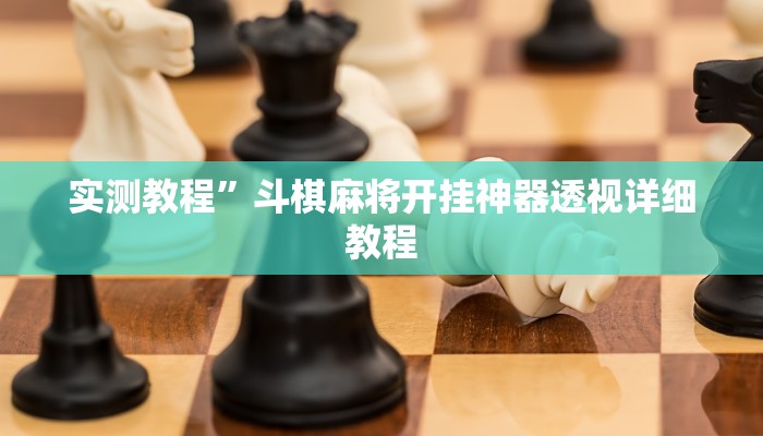 实测教程”斗棋麻将开挂神器透视详细教程