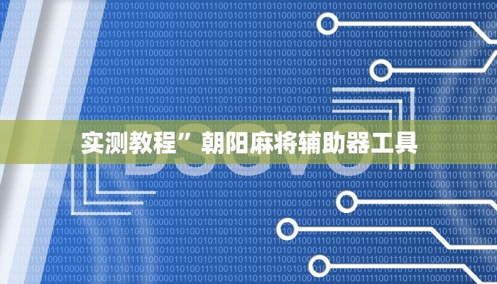 实测教程”朝阳麻将辅助器工具