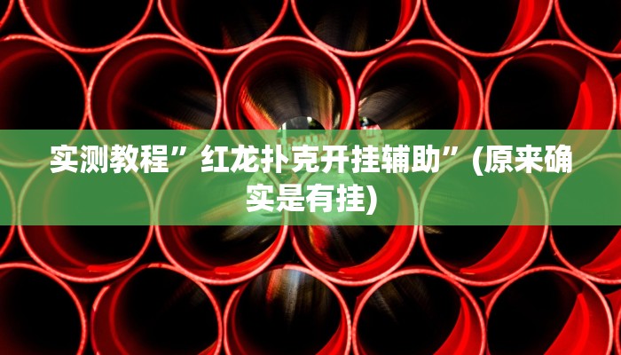 实测教程”红龙扑克开挂辅助”(原来确实是有挂)