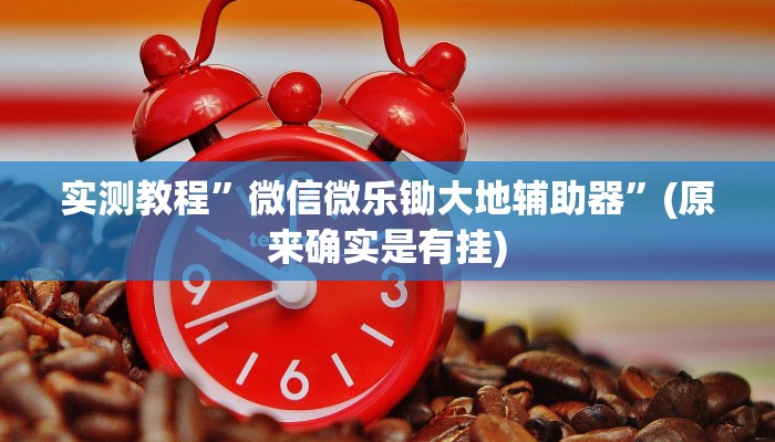 实测教程”微信微乐锄大地辅助器”(原来确实是有挂)