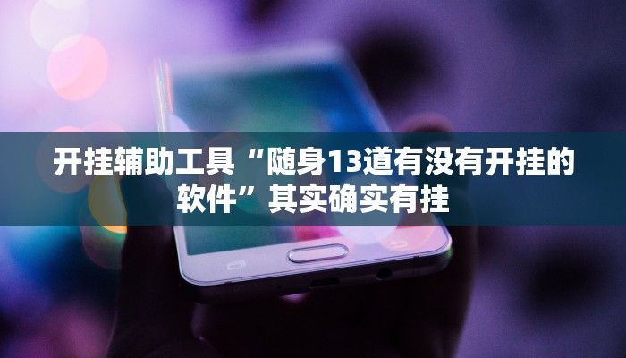 开挂辅助工具“随身13道有没有开挂的软件”其实确实有挂