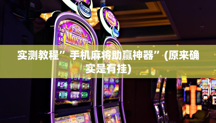实测教程”手机麻将助赢神器”(原来确实是有挂)