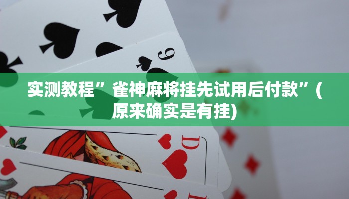 实测教程”雀神麻将挂先试用后付款”(原来确实是有挂)